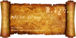 Mühl Ákos névjegykártya