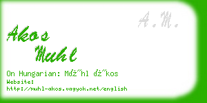 akos muhl business card